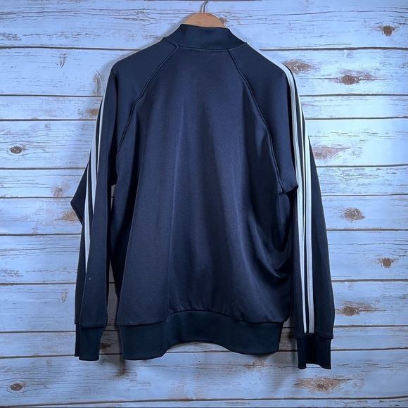Adidas Black & White 3 Stripe Track Zip up Sweater Size XL - Picture 7 of 11
